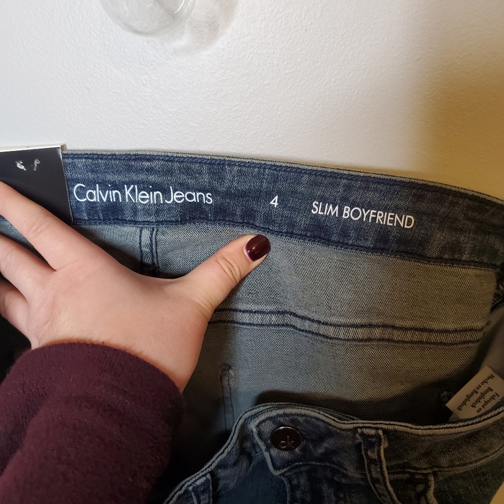 HP Calvin Klein Slim Boyfriend NWT Jeans Tony Blue - Picture 8 of 8